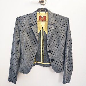 Exquisite Polka Dot Short Blazer Gray Jacket